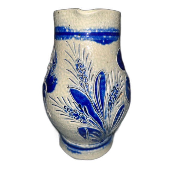 Remmy Betschdorf Cobalt Pitcher Rooster Pitcher Alsace Salt Vitrification - Picture 4 of 8
